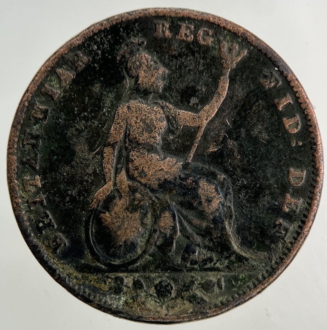 1843 Victoria Farthing Coin | Fair Grade