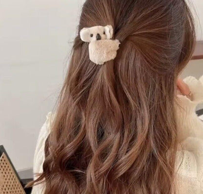 2 x Cute Koala Bear Animal Claw Clip Attach To Wire Hair Hanging