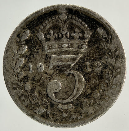 1912 George V Threepence Silver Coin | Fine Collectable Grade