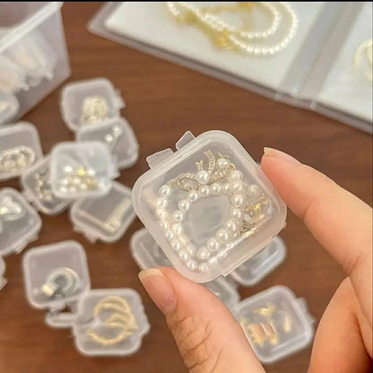 12 x Mini Clear Plastic Small Craft Box Jewellery Ring Storage Case Container