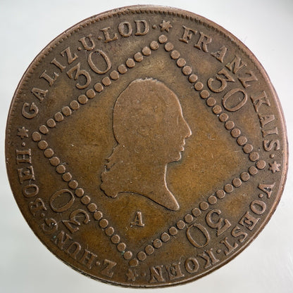 1807 Austria 30 Kreuzer Coin | Fine Collectable Grade
