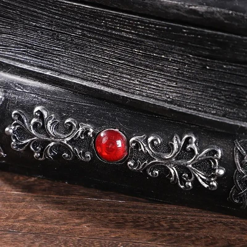Medieval Black Dragon Jewellery / Money Box Resin Statue Home Sculpture Gift UK