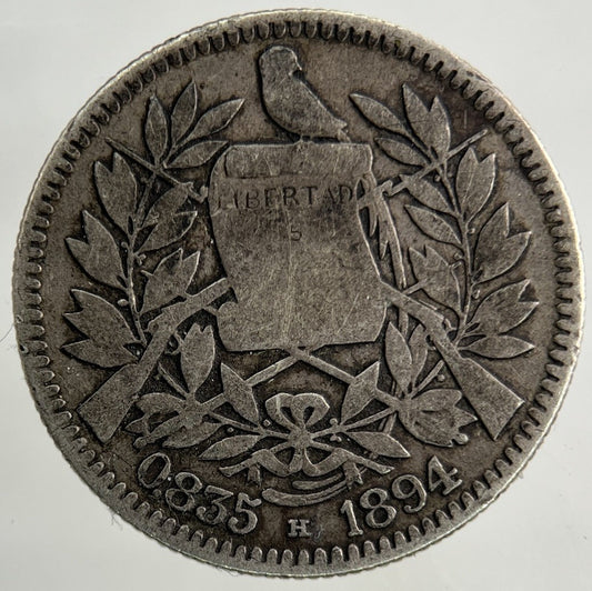 1894 Guatemala 1 Real Silver Coin | Collectable Grade