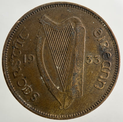 1933 Irish Ireland Half - Penny Coin | Collectable Grade