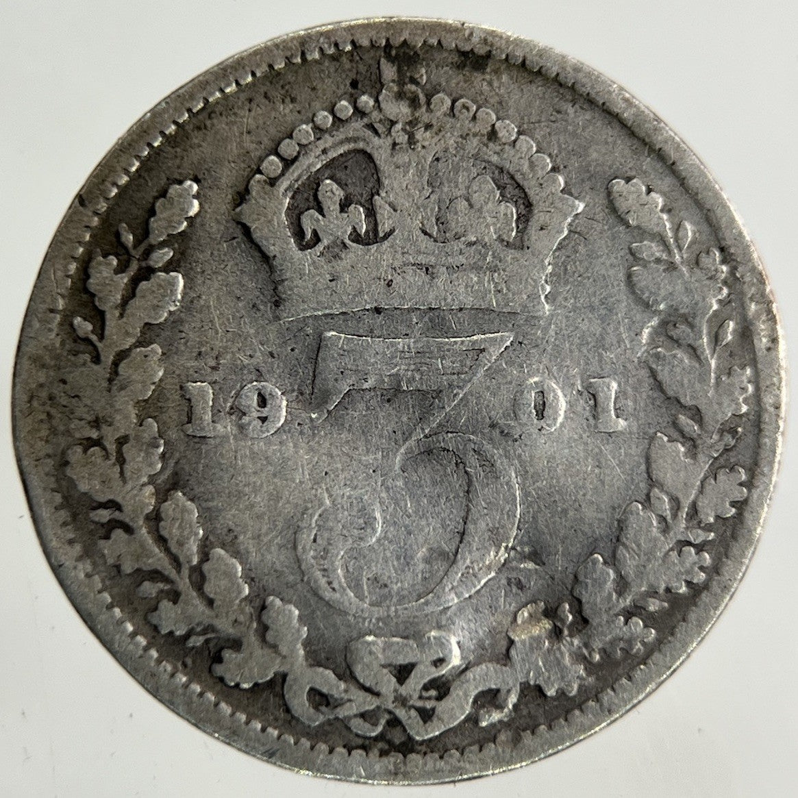 1901 Victoria Threepence Silver Coin | Fair Grade