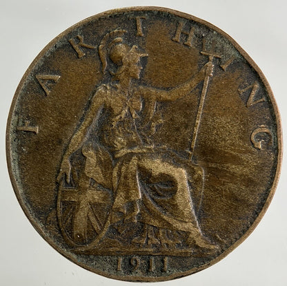 1911 George V Farthing Coin | Fine Collectable Grade