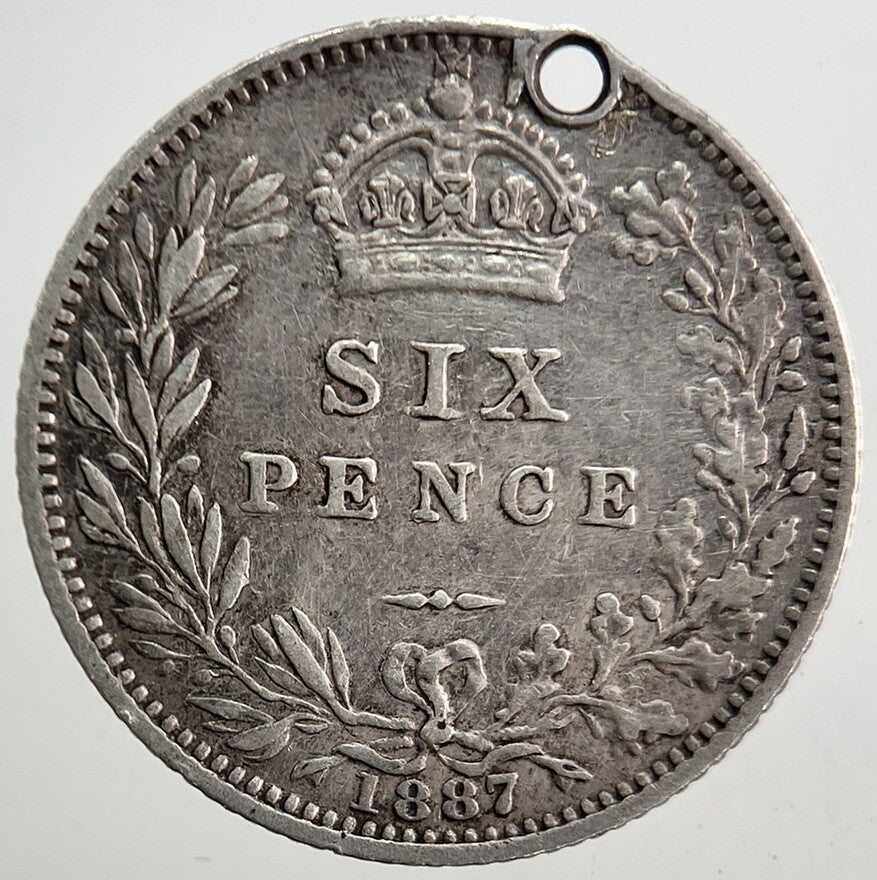 1887 Victoria Sixpence Silver Coin | Very High Grade | a5352