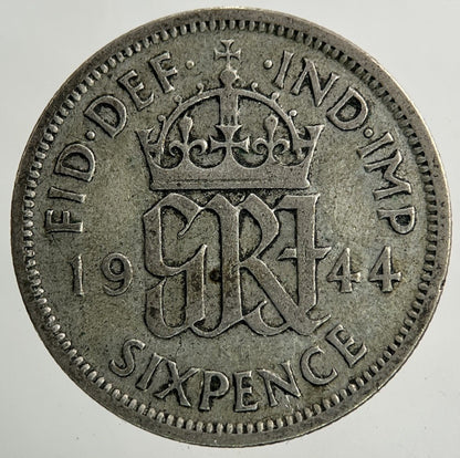 1944 George VI Sixpence Silver Coin | Collectable Grade