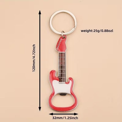 Red Electric Guitar Bottle Opener Keyring Premium Keychain Gift UK
