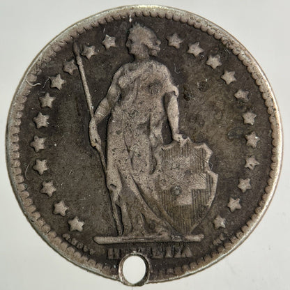 1887 Switzerland Swiss 1 Franc Silver Coin | Fine Collectable Grade