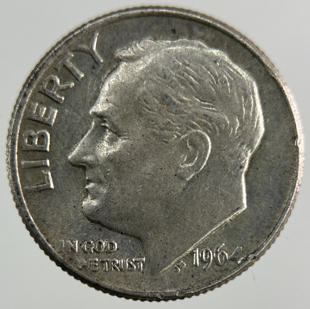 1964 US USA Roosevelt Dime Silver Coin | Fine Collectable Grade