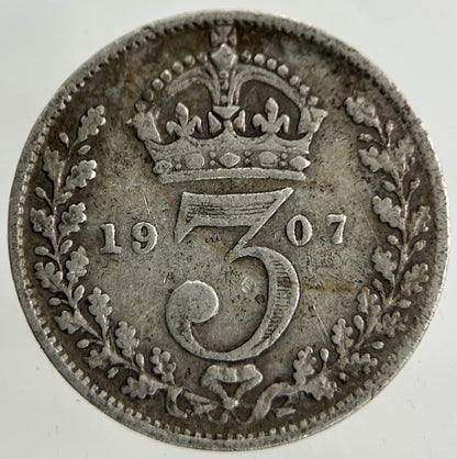 1907 Edward VII Threepence Silver Coin | Fine Collectable Grade