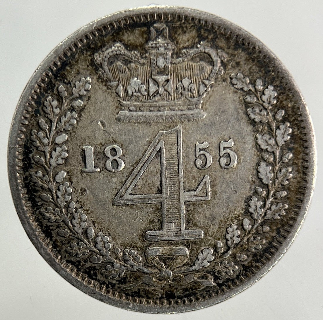 1855 Victoria Maundy Four - Pence Silver Coin | Very High Grade