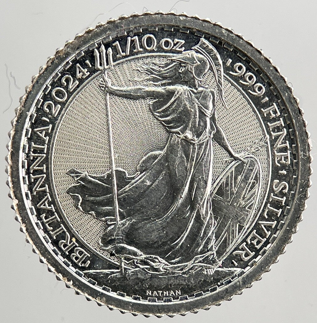 2024 Britannia Royal Mint 1/10th Oz Silver Coin | Very High Grade