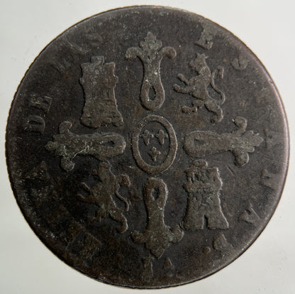 1847 Spain 8 Maravedis Coin | Collectable Grade