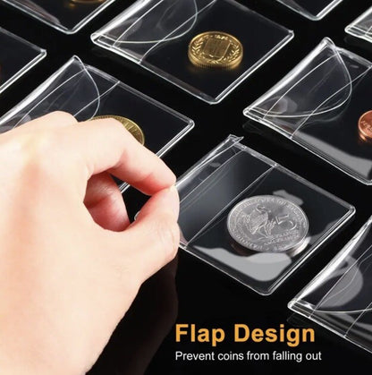 10 x Premium Coin Transparent Protective Sleeve / Pouch UK