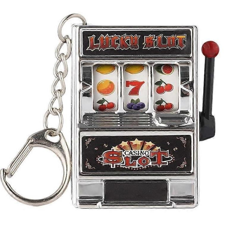 Mini Casino Slot Machine Lucky Slot Shaped Keyring Keychain Gift UK
