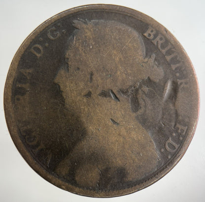 1890 Victoria One Penny Coin | Collectable Grade