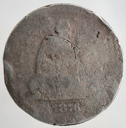 1876 US USA Seated Liberty Quarter Silver Coin | Collectable Grade | a6943