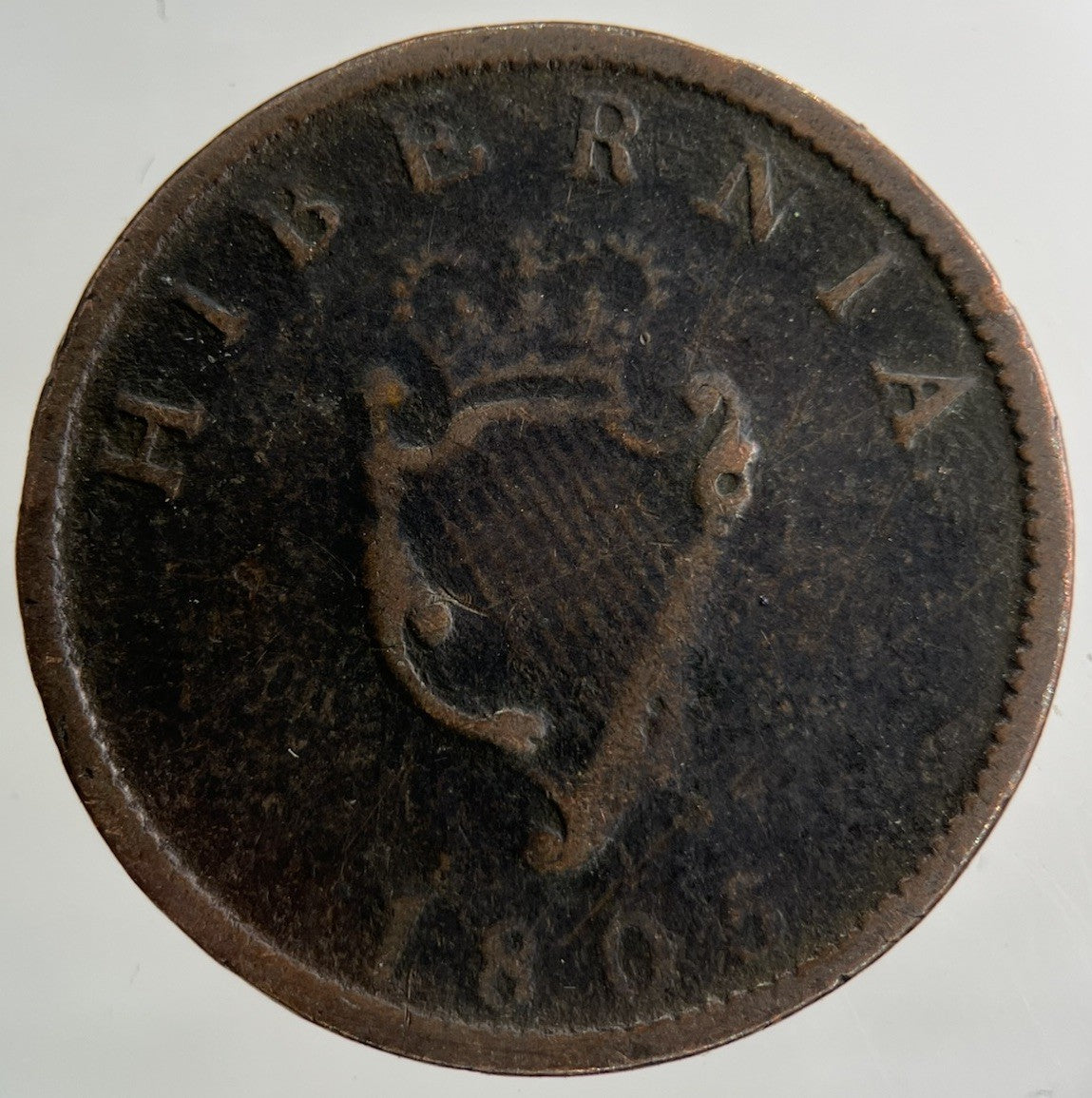 1805 Irish Ireland Half - Penny Coin | Collectable Grade