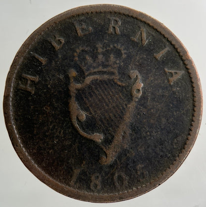 1805 Irish Ireland Half - Penny Coin | Collectable Grade