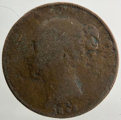 1843 Victoria Farthing Coin | Fair Grade