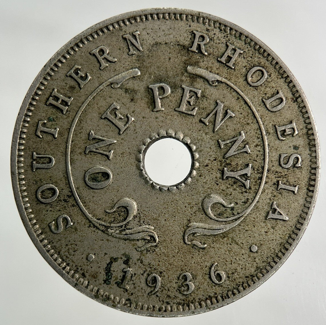 1936 Africa Rhodesia One Penny Coin | Fine Collectable Grade
