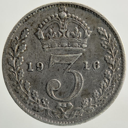 1916 George V Threepence Silver Coin | Fine Collectable Grade