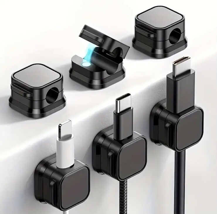 6 x Magnetic Charger Cable Holders Phone Tablet iPad iPhone Samsung - UK Stock