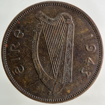 1943 Irish One Penny Coin | Very High Grade