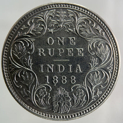 1888 Ex Mount India One Rupee Silver Coin | Very High Grade