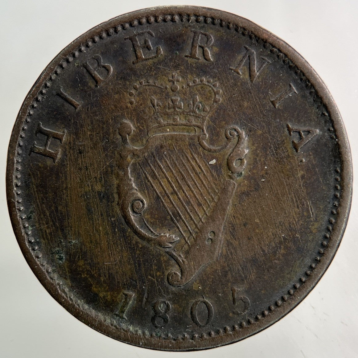 1805 Irish Half - Penny Coin | Very High Grade
