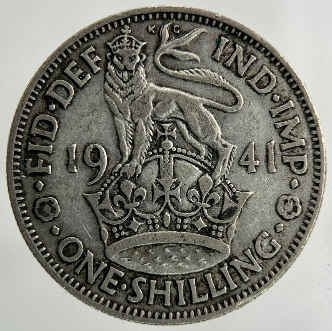 1941 George VI Shilling Silver Coin | Fine Collectable Grade