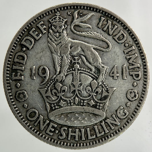1941 George VI Shilling Silver Coin | Fine Collectable Grade