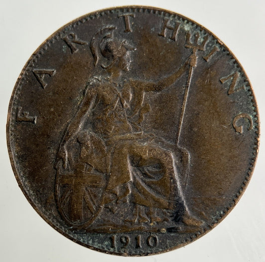 1910 Edward VII Farthing Coin | Fine Collectable Grade