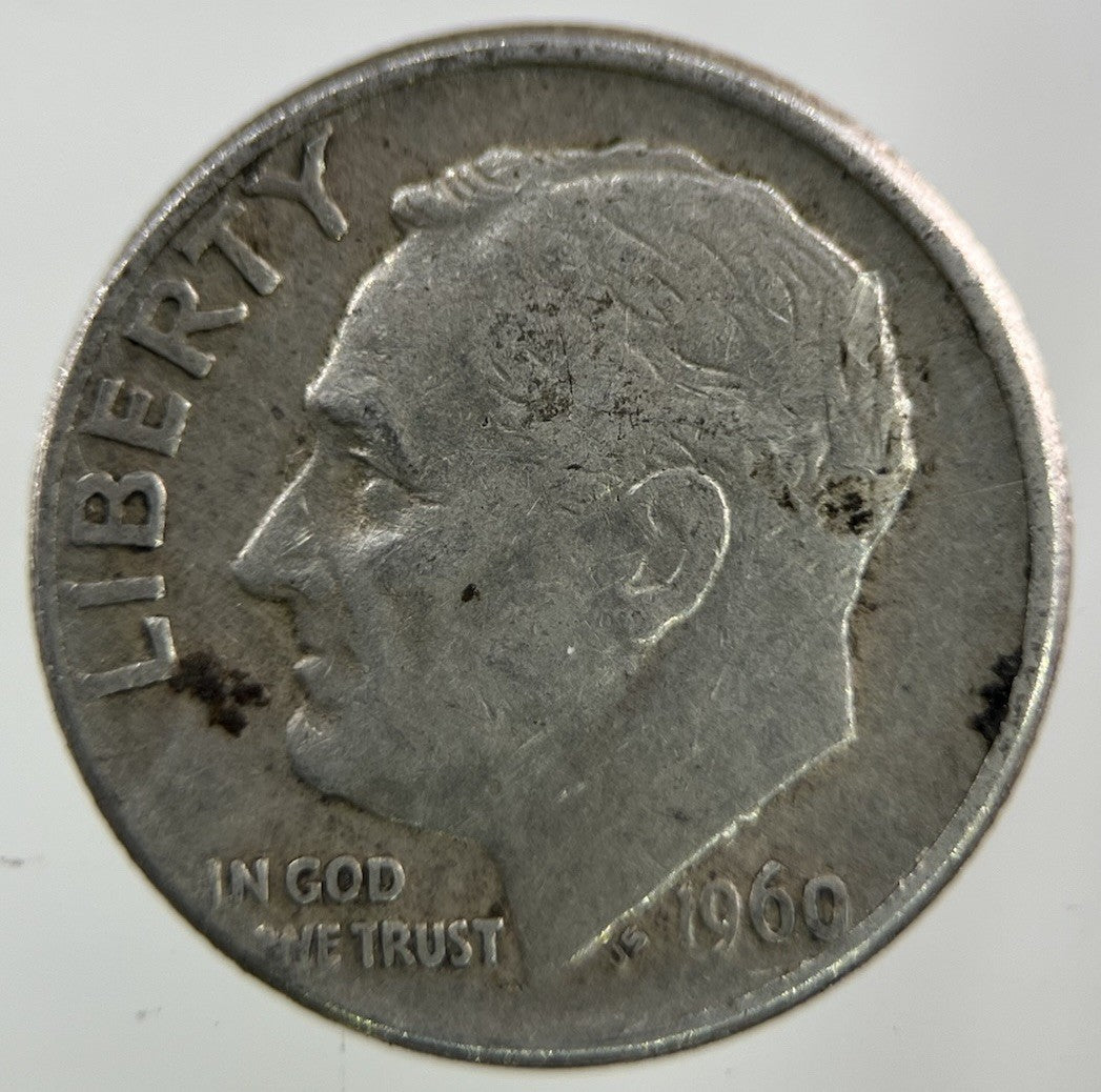 1960 - D US USA Roosevelt Dime Silver Coin | Collectable Grade
