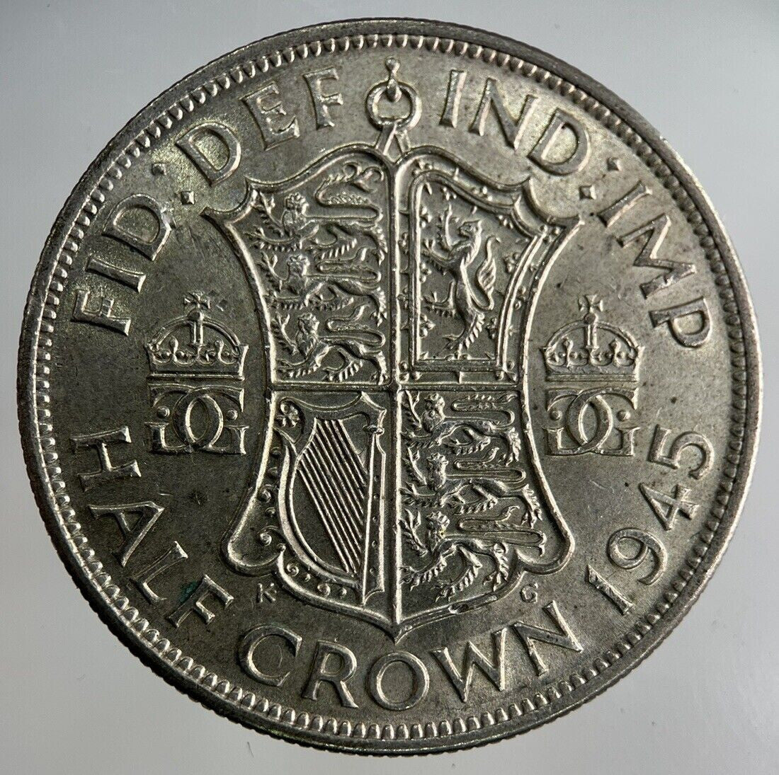 1945 George VI Half - Crown Silver Coin | Fine Collectable Grade