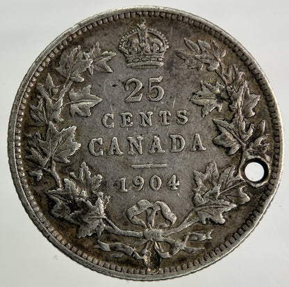 1904 Canada 25 Cents Silver Coin | Fine Collectable Grade