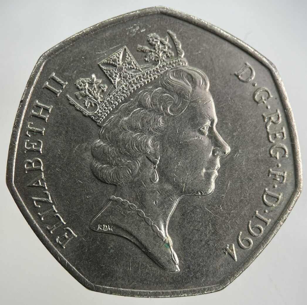 1994 Elizabeth II 2nd D - Day 50p Fifty - Pence Coin | Very High Grade