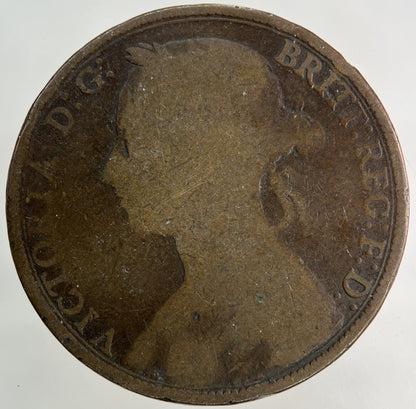 1890 Victoria One Penny Coin | Collectable Grade