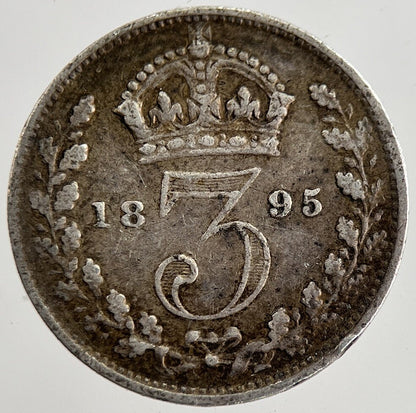 1895 Victoria Threepence Silver Coin | Fine Collectable Grade | a8822