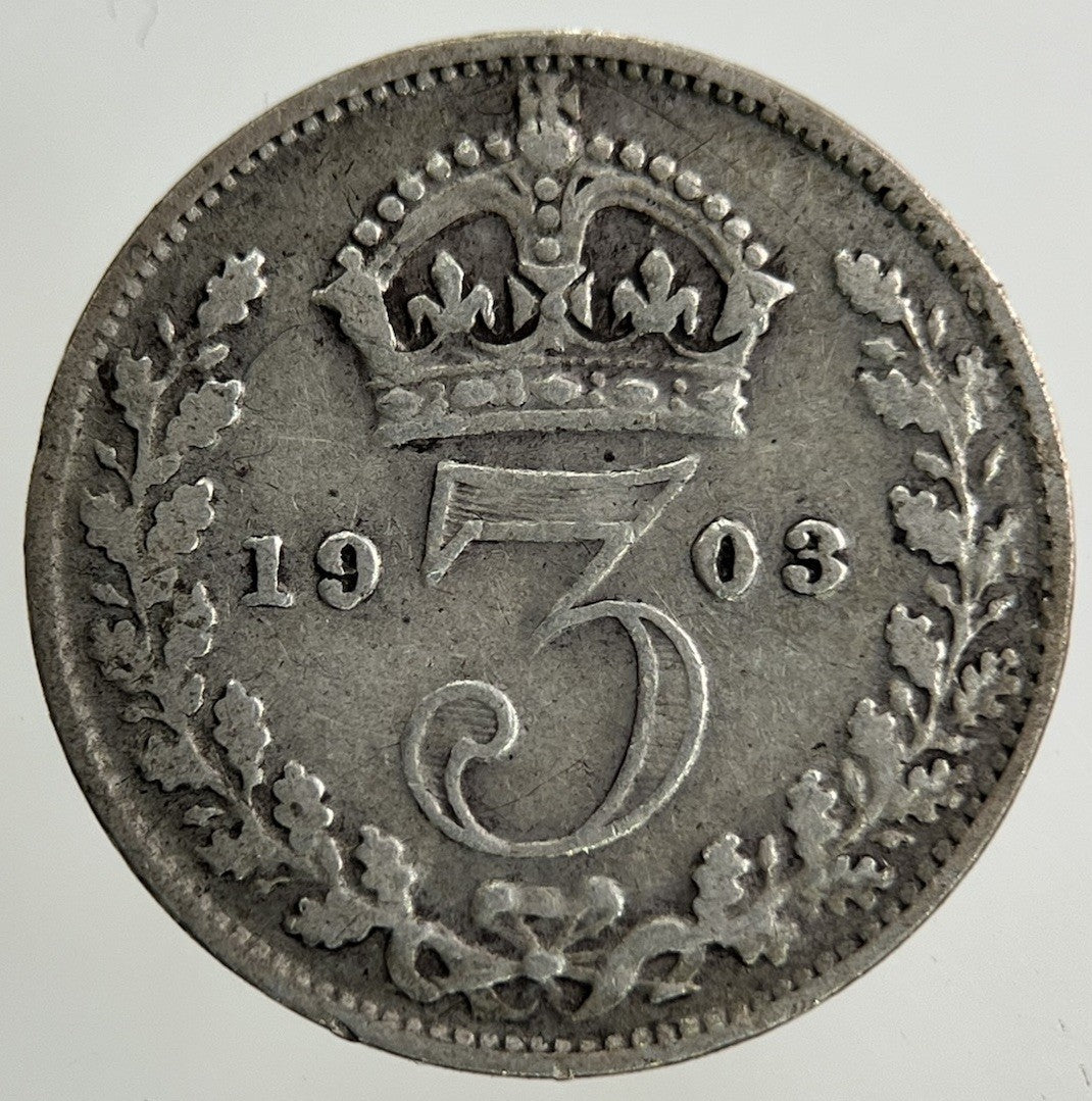 1903 Edward VII Threepence Silver Coin | Fine Collectable Grade