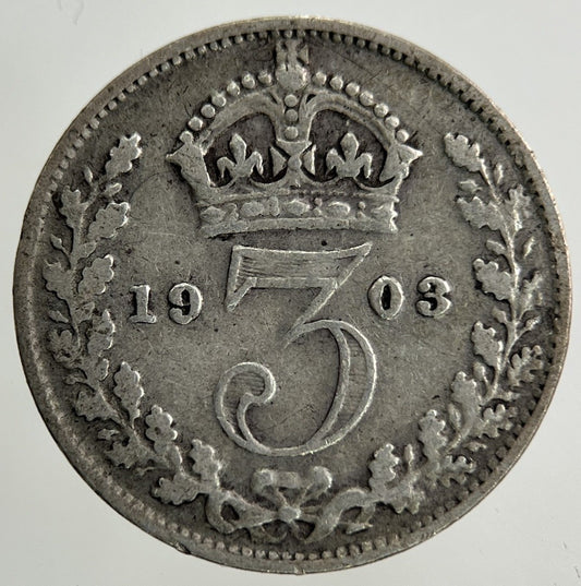 1903 Edward VII Threepence Silver Coin | Fine Collectable Grade