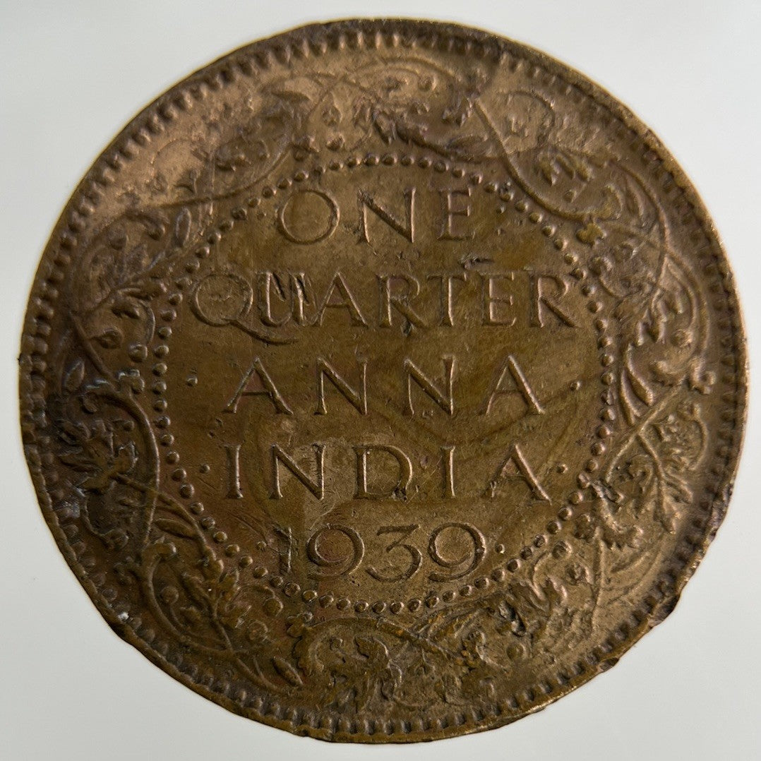 1939 India Quarter 1/4 Anna Coin | Collectable Grade