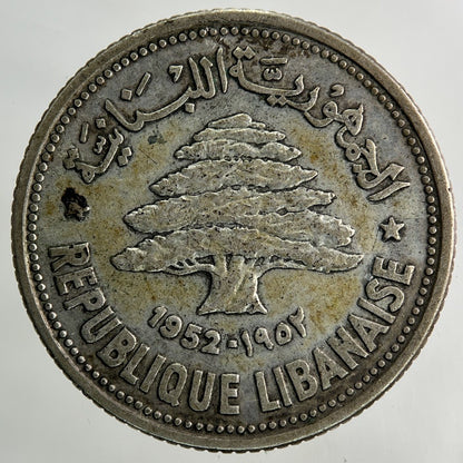 1952 Lebanon 50 Piastres Silver Coin | Fine Collectable Grade
