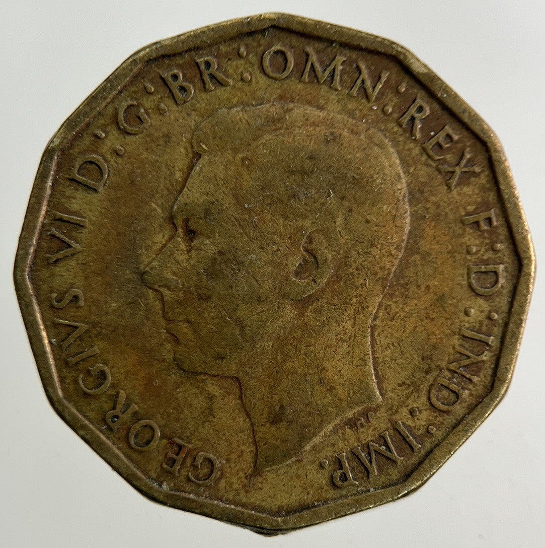 1943 George VI Brass Threepence Coin | Fine Collectable Grade