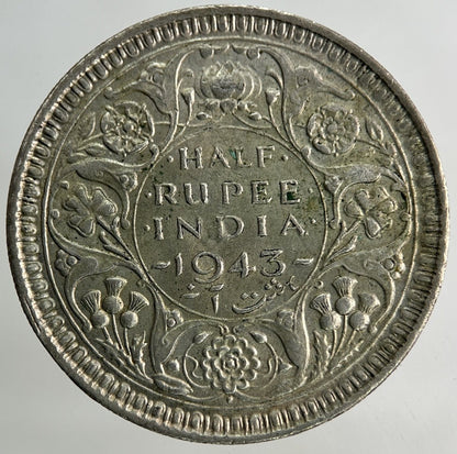1943 India Half Rupee Silver Coin | Fine Collectable Grade