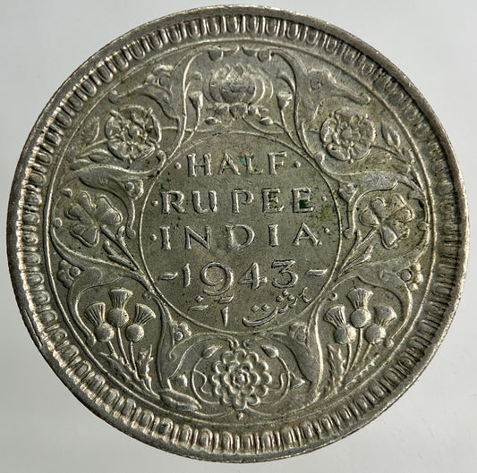 1943 India Half Rupee Silver Coin | Fine Collectable Grade