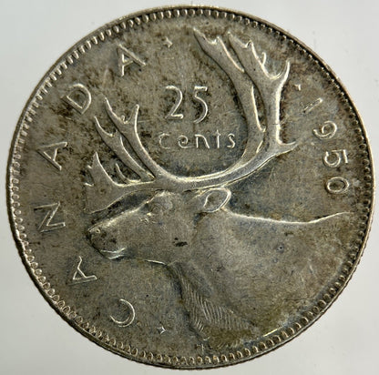 1950 Canada 25 Cents Silver Coin | Very High Grade