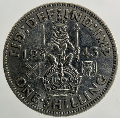 1943 George VI Shilling Silver Coin | Fine Collectable Grade